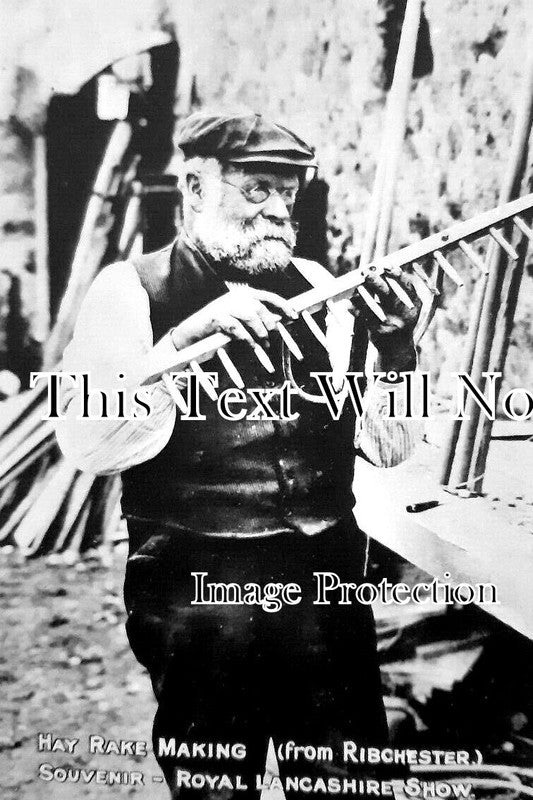 LA 5129 - Hay Rake Making, Ribchester, Lancashire c1914