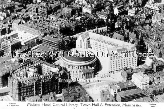 LA 5178 - Midland Hotel, Central Library & Town Hall, Manchester 1938