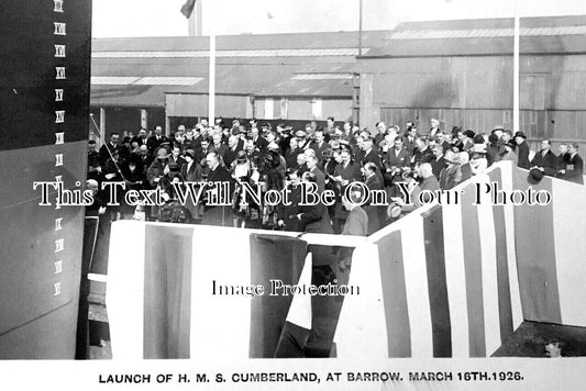 LA 5304 - Launch Of HMS Cumberland At Barrow, Lancashire 1926