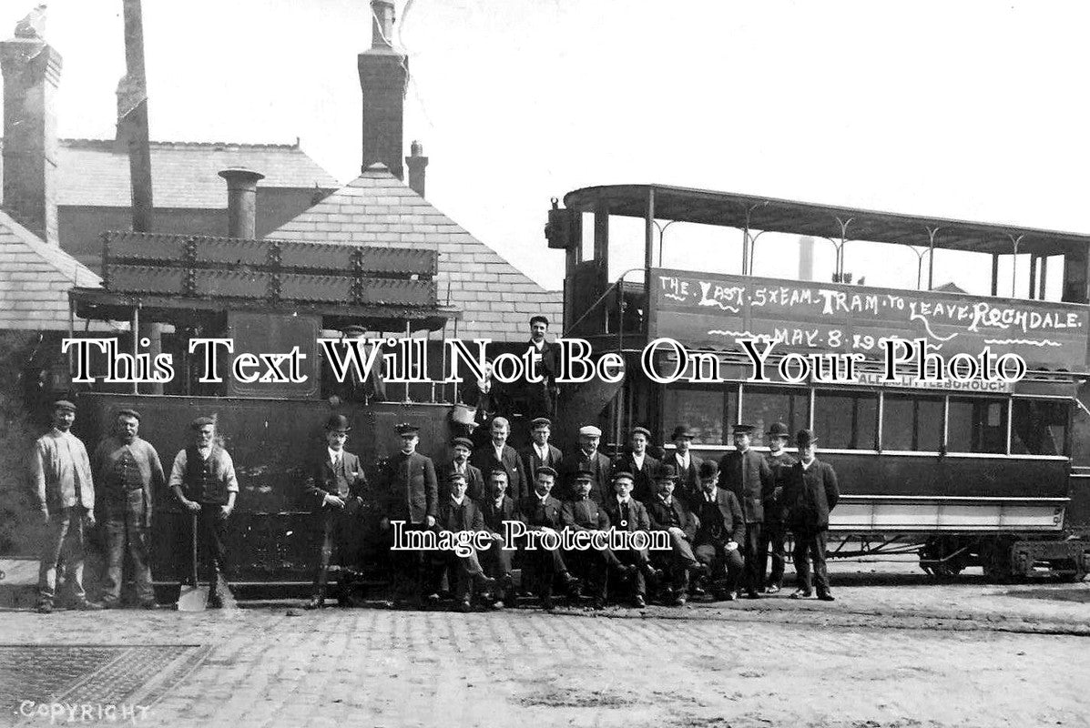 LA 5407 - The Last Steam Tram, Rochdale, Littleborough, Lancashire 1905