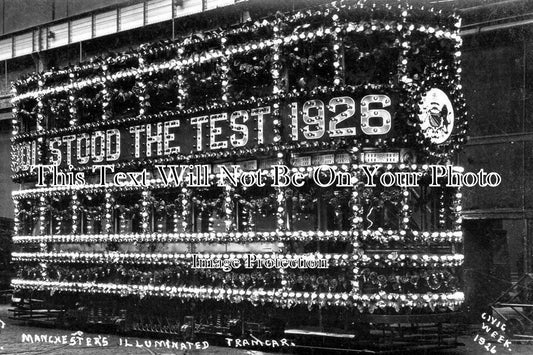 LA 5418 - Manchesters Illuminated Tram Car, Civic Week, Lancashire 1926