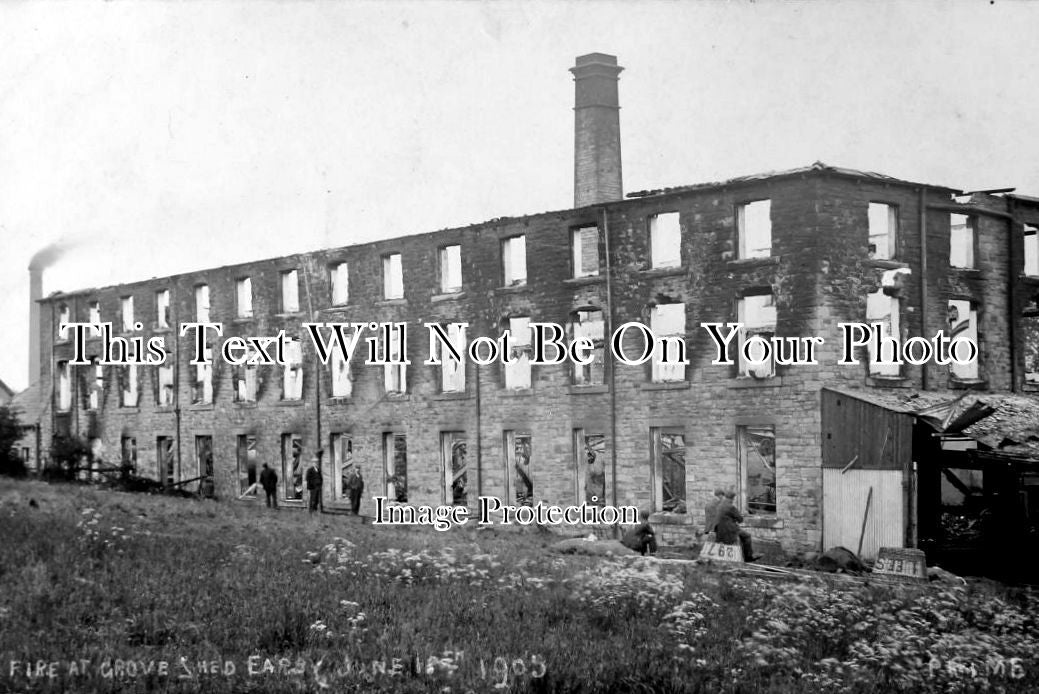 LA 543 - Fire At Grove Shed, Earby, Lancashire c1905