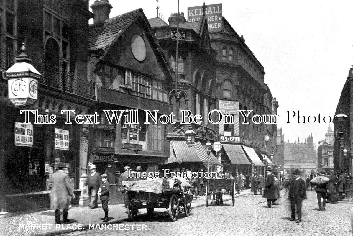 LA 5488 - Market Place, Manchester, Lancashire c1910