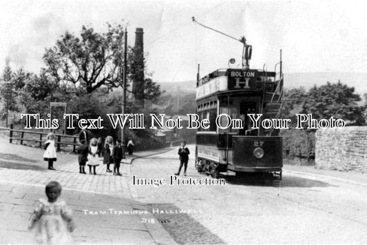 LA 549 - Halliwell Tram Terminus, Bolton, Lancashire c1905