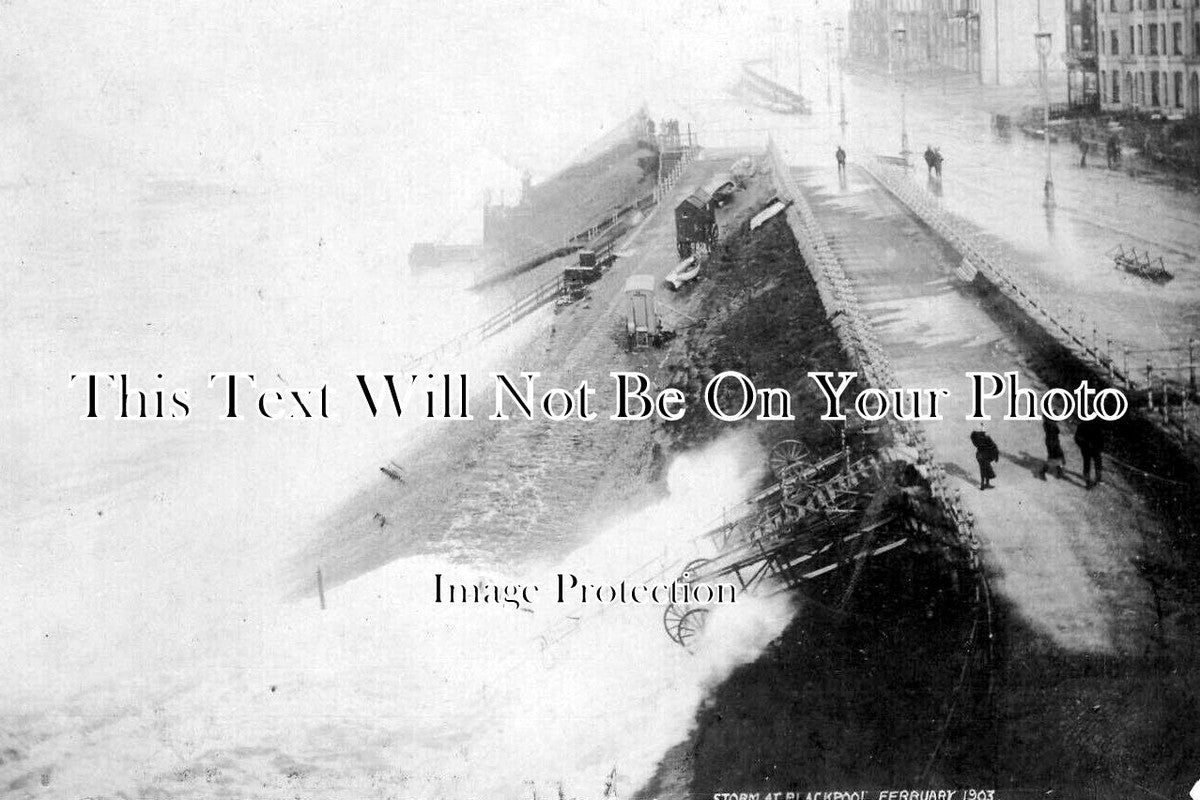 LA 5806 - Blackpool Sea Front Storm, Lancashire 1903