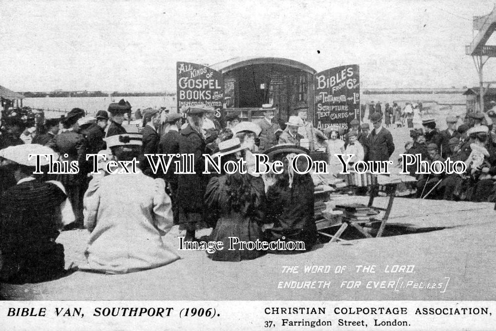 LA 591 - Bible Van, Southport, Lancashire c1906