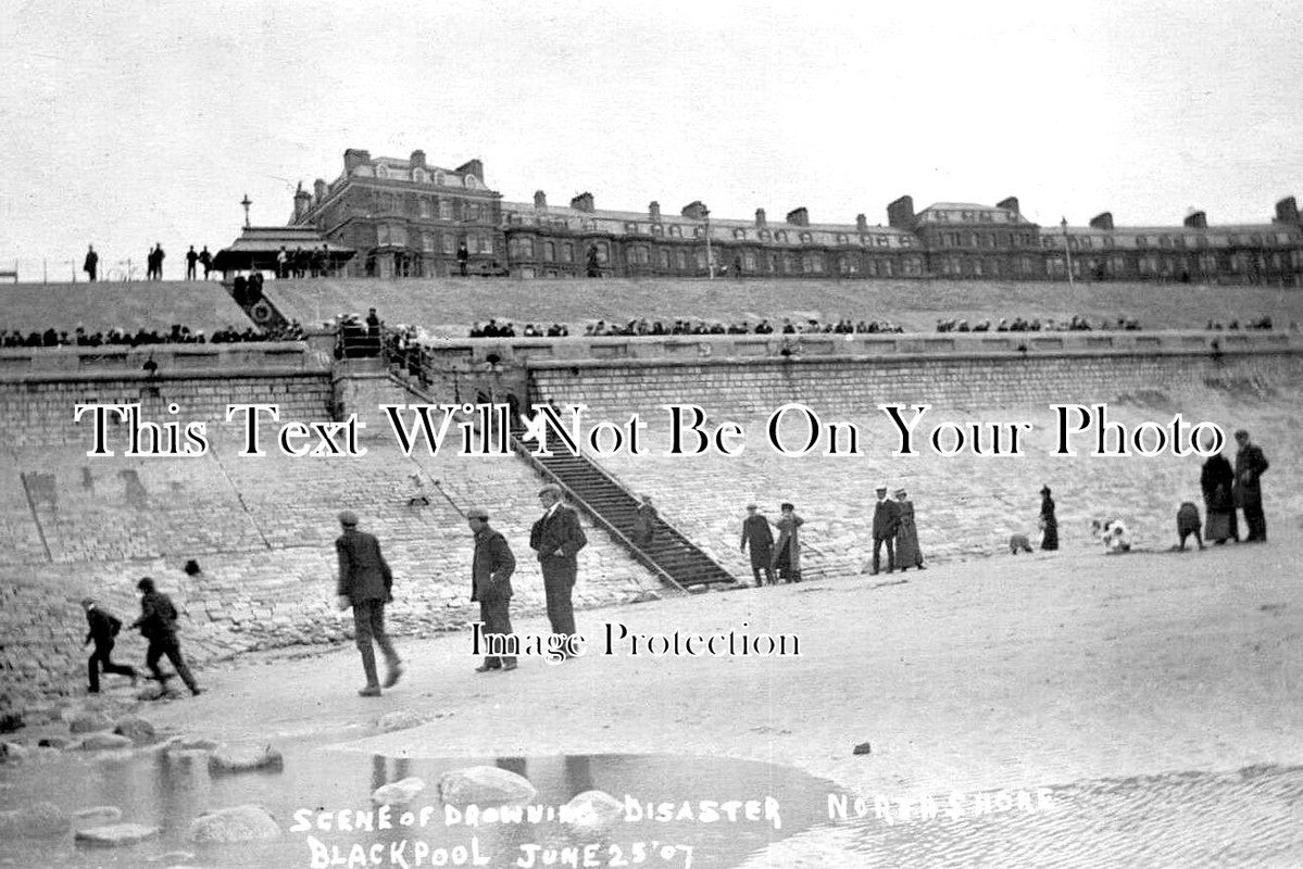 LA 5954 - Scene Of Drowning Disaster, North Shore, Blackpool 1907