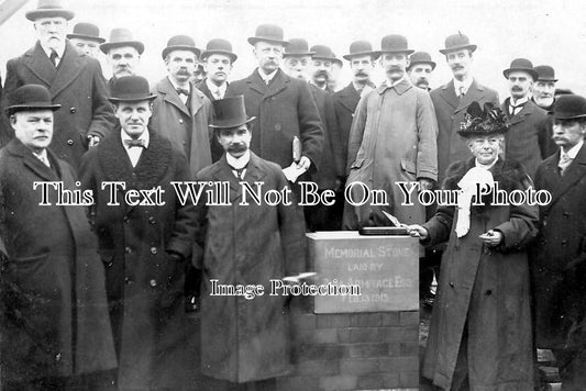 LA 609 - Laying Foundation Stone, Elmwood Road, Warrington, Lancashire 1913