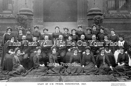 LA 6121 - Staff Of HM Prison Manchester, Lancashire 1907