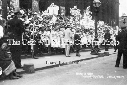 LA 6199 - Band Of Hope Demonstration, St Georges Hall, Liverpool 1908