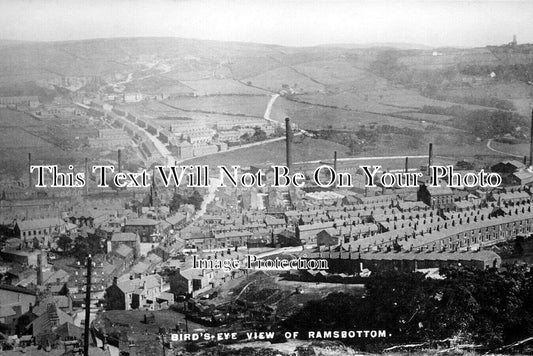 LA 6265 - Birds Eye View Of Ramsbottom, Lancashire c1926