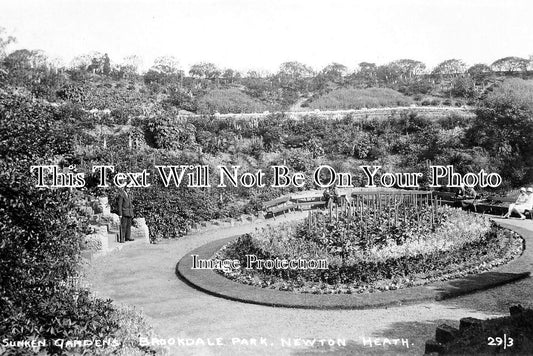 LA 6355 - Sunken Garden, Brookdale Park, Newton Heath, Lancashire c1935