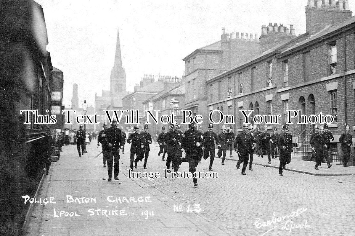 LA 6391 - Police Baton Charge, Liverpool Strike, Lancashire 1911