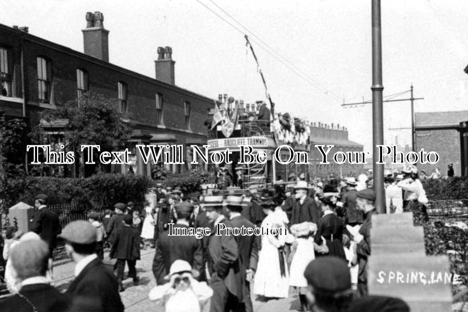 LA 642 - Spring Lane Tram Opening, Radcliffe, Lancashire c1905