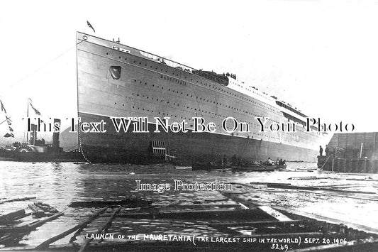 LA 6511 - Launch Of The Mauretania, Liverpool, Lancashire 1906