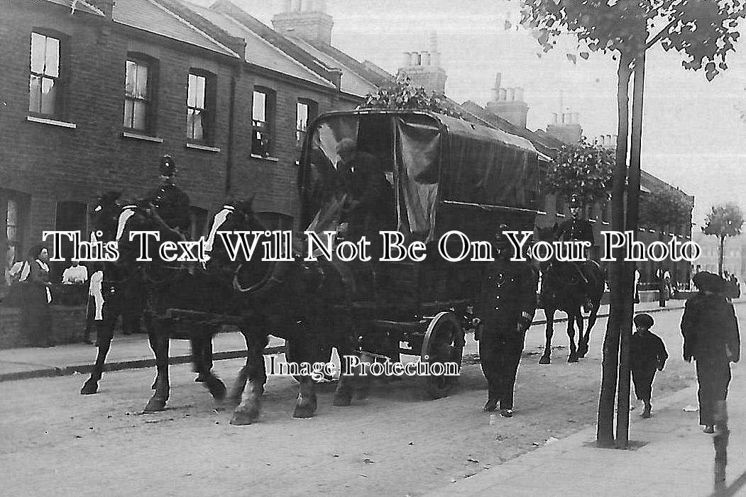 LA 6643 - Police Escorting Wagon, Liverpool Strike, Lancashire