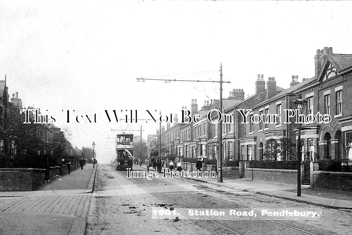 LA 6669 - Station Road, Pendlebury, Salford, Lancashire c1901