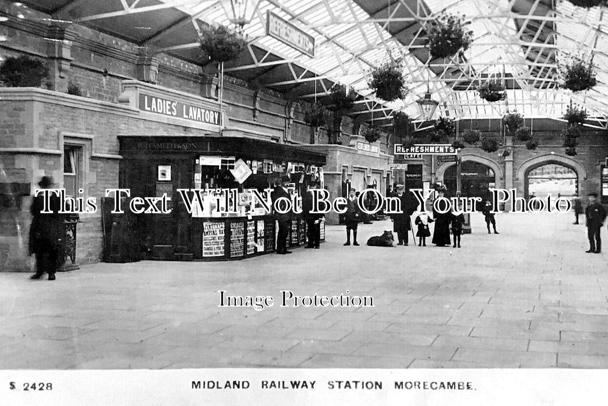 LA 6673 - Morecambe Railway Station, Lancashire c1909