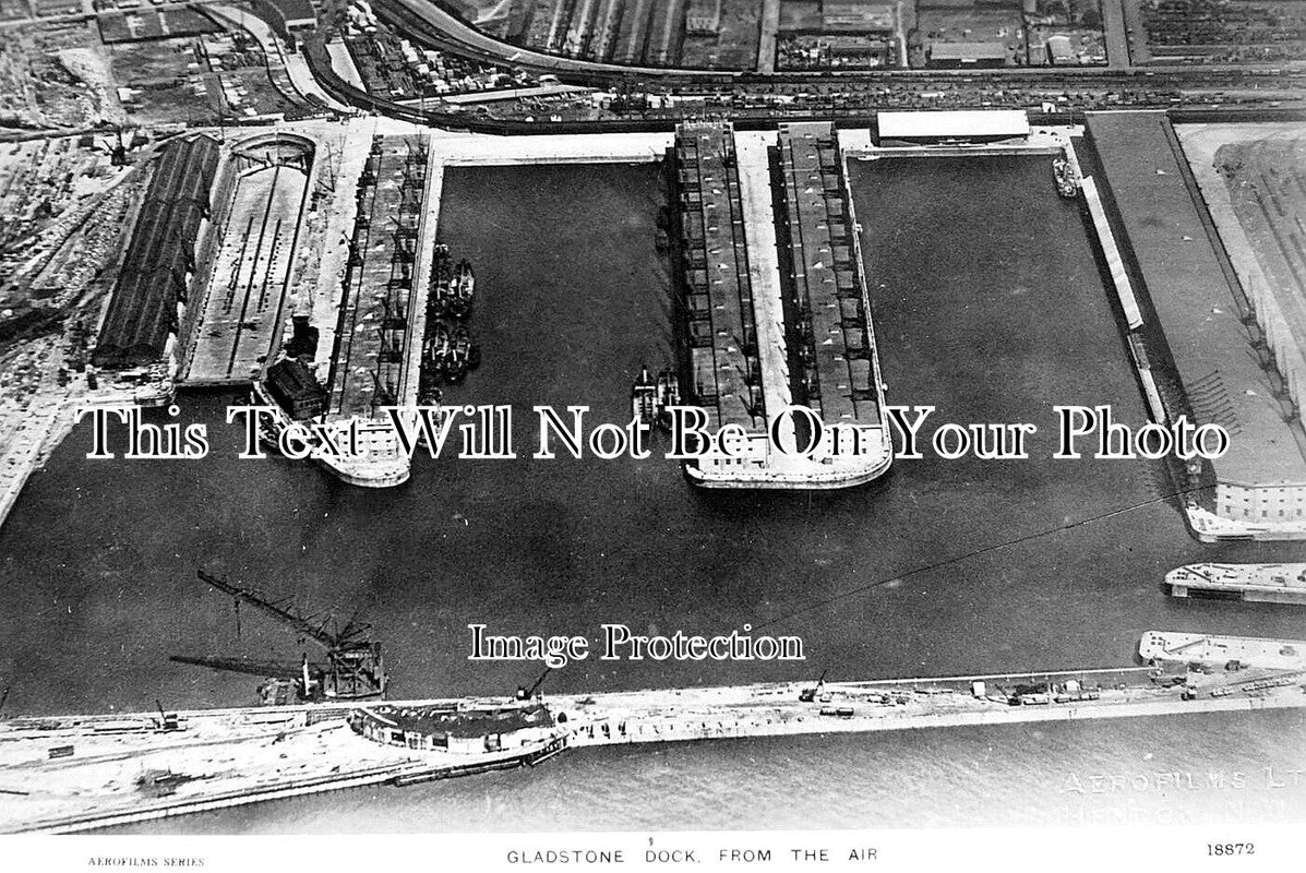 LA 6691 - Gladstone Dock From The Air, Port Of Liverpool, Lancashire