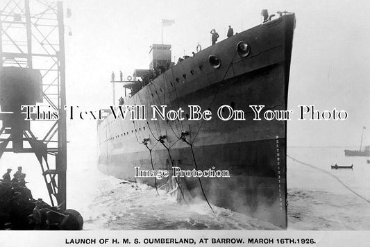 LA 6801 - Launch Of HMS Cumberland At Barrow, Lancashire 1926