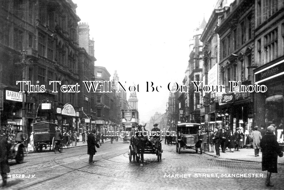 LA 6865 - Market Street, Manchester, Lancashire c1926