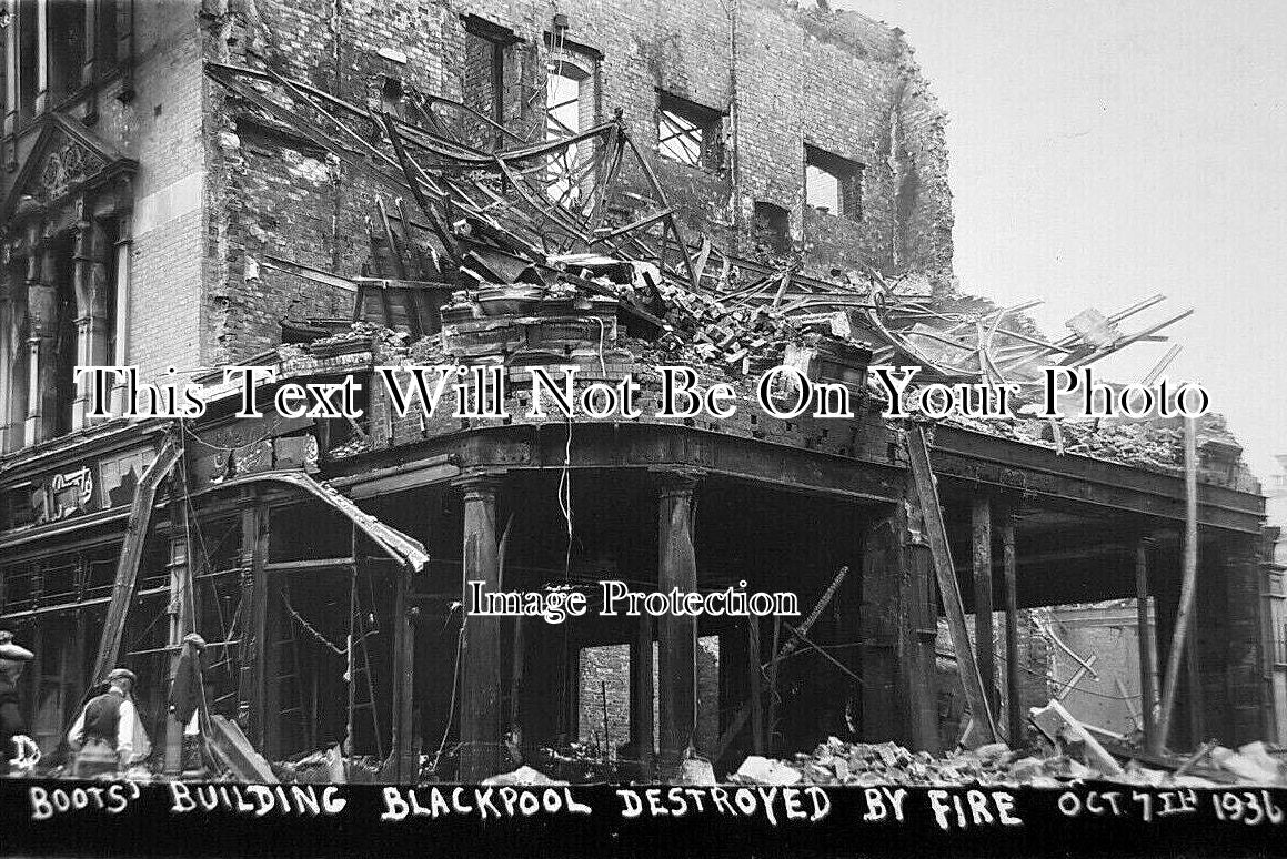 LA 6923 - Boots Building Fire, Blackpool, Lancashire 1936