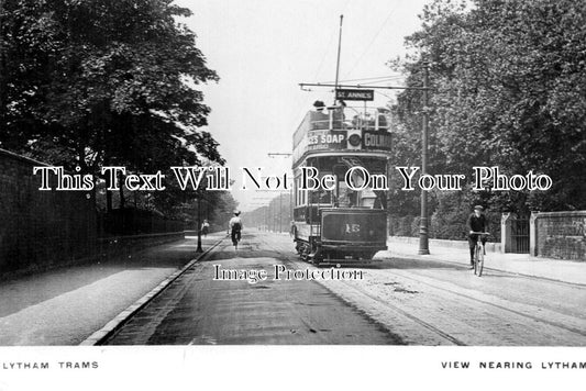 LA 7043 - Lytham Tram Car Nearing Lytham, Lancashire