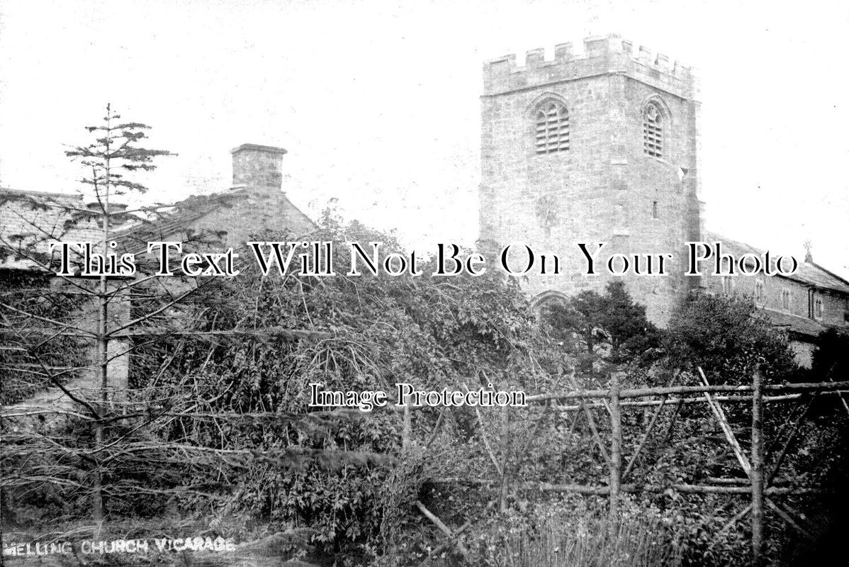 LA 7044 - Melling Saint Wilfrid Church & Vicarage, Lancashire c1904