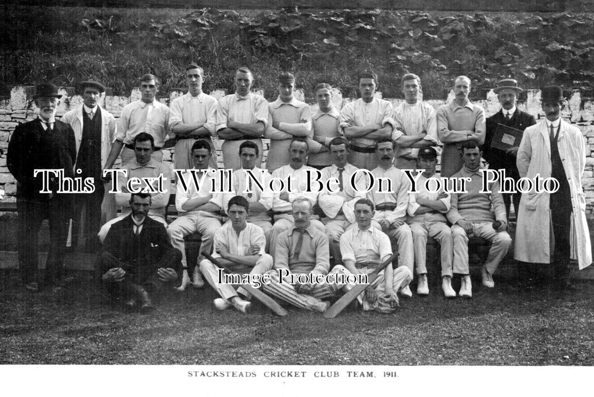 LA 7090 - Stacksteads Cricket Club Team, Lancashire 1911