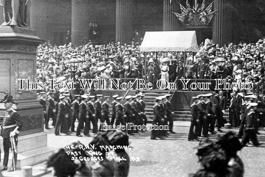 LA 7123 - THE RNV Marching Past King, Liverpool, Lancashire 1907