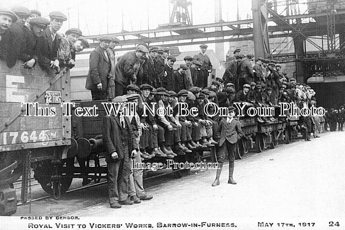 LA 7127 - Vickers Works Royal Visit, Barrow In Furness, Lancashire 1917