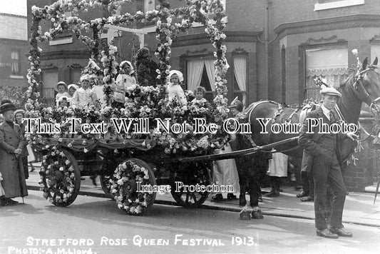 LA 720 - Decorated Float, Stretford Rose Queen Festival, Lancashire c1913