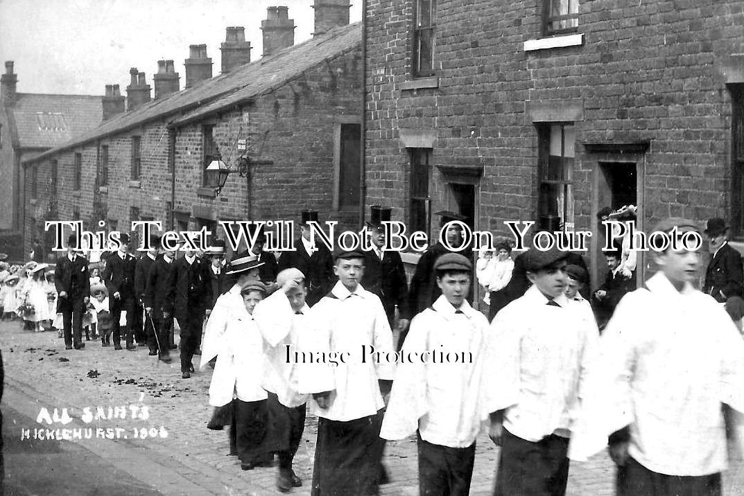 LA 7260 - All Saints Procession, Micklehurst, Lancashire 1906