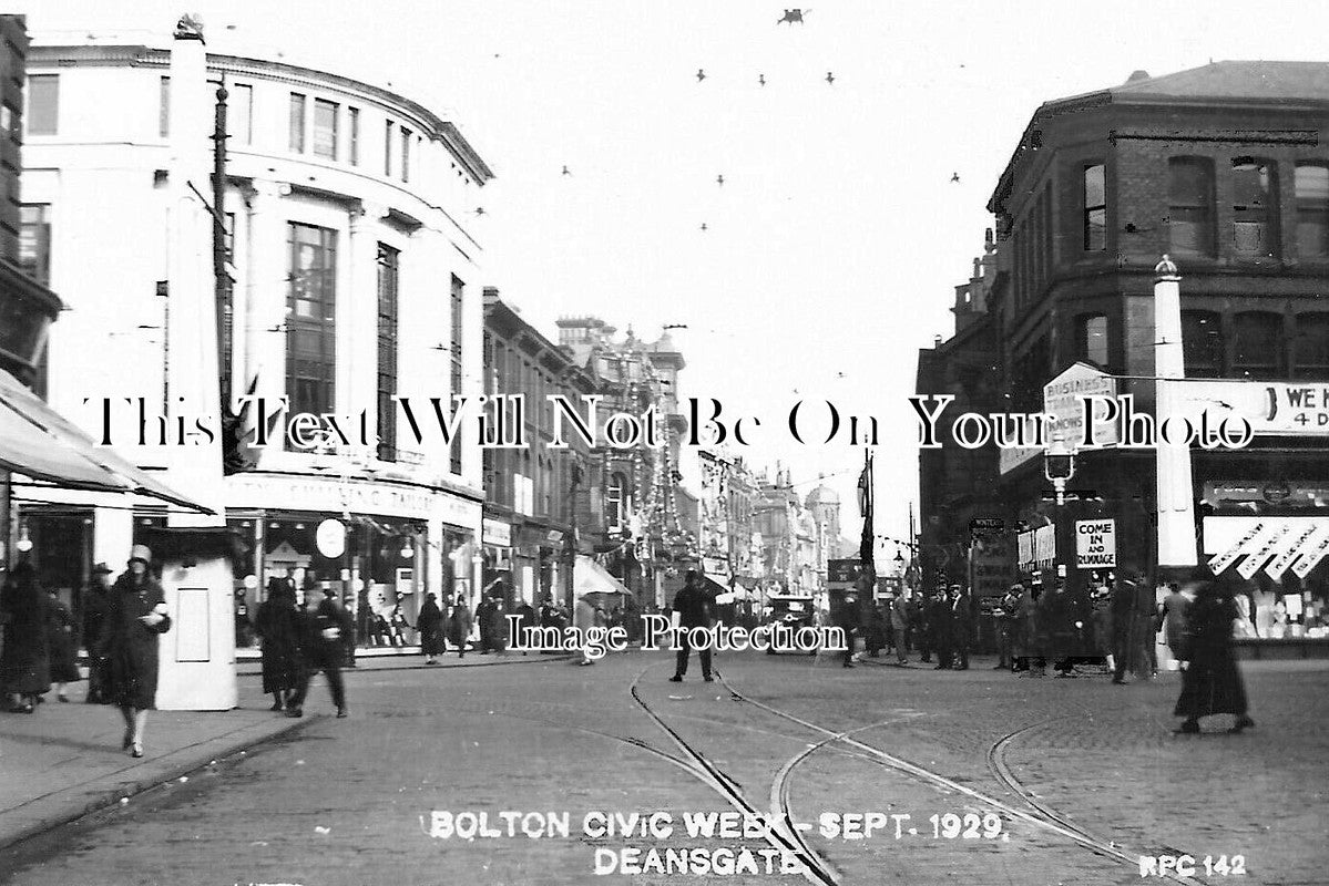 LA 7265 - Bolton Civic Week, Deansgate, Lancashire 1929