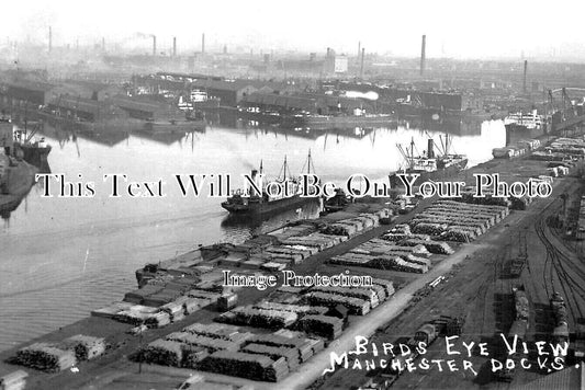 LA 7266 - Birds Eye View Of Manchester, Docks, Lancashire