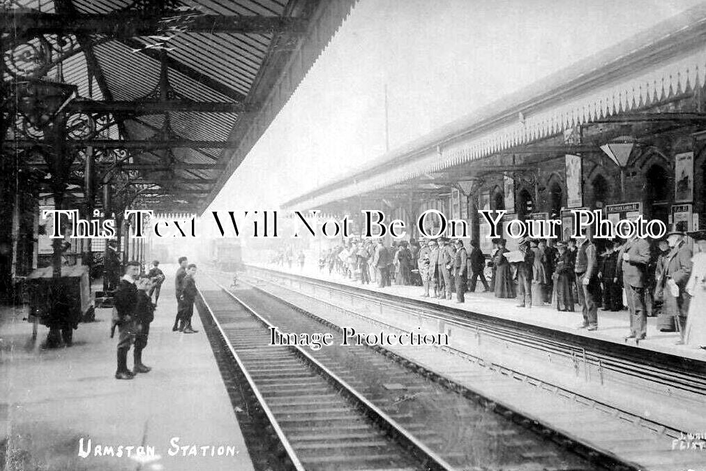 LA 7278 - Urmston Railway Station, Lancashire c1906