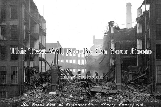 LA 7301 - The Great Fire At Ellen Road Mill, Newhey, Lancashire 1916