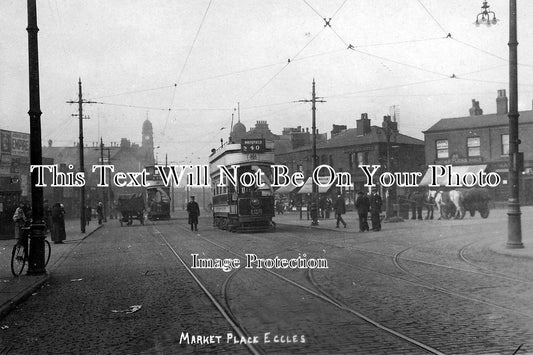 LA 784 - Trams, Market Place, Eccles, Lancashire