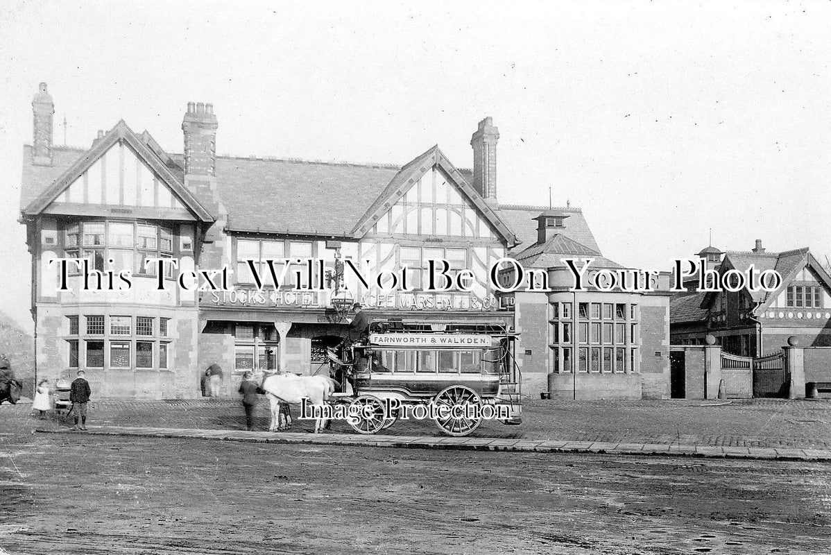 LA 799 - Farnworth & Walkden Horse Drawn Omnibus, Stocks Hotel, Walkden, Lancashire