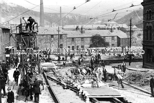 LA 853 - Laying Tram Lines, Longborough Square, Longborough, Lancashire