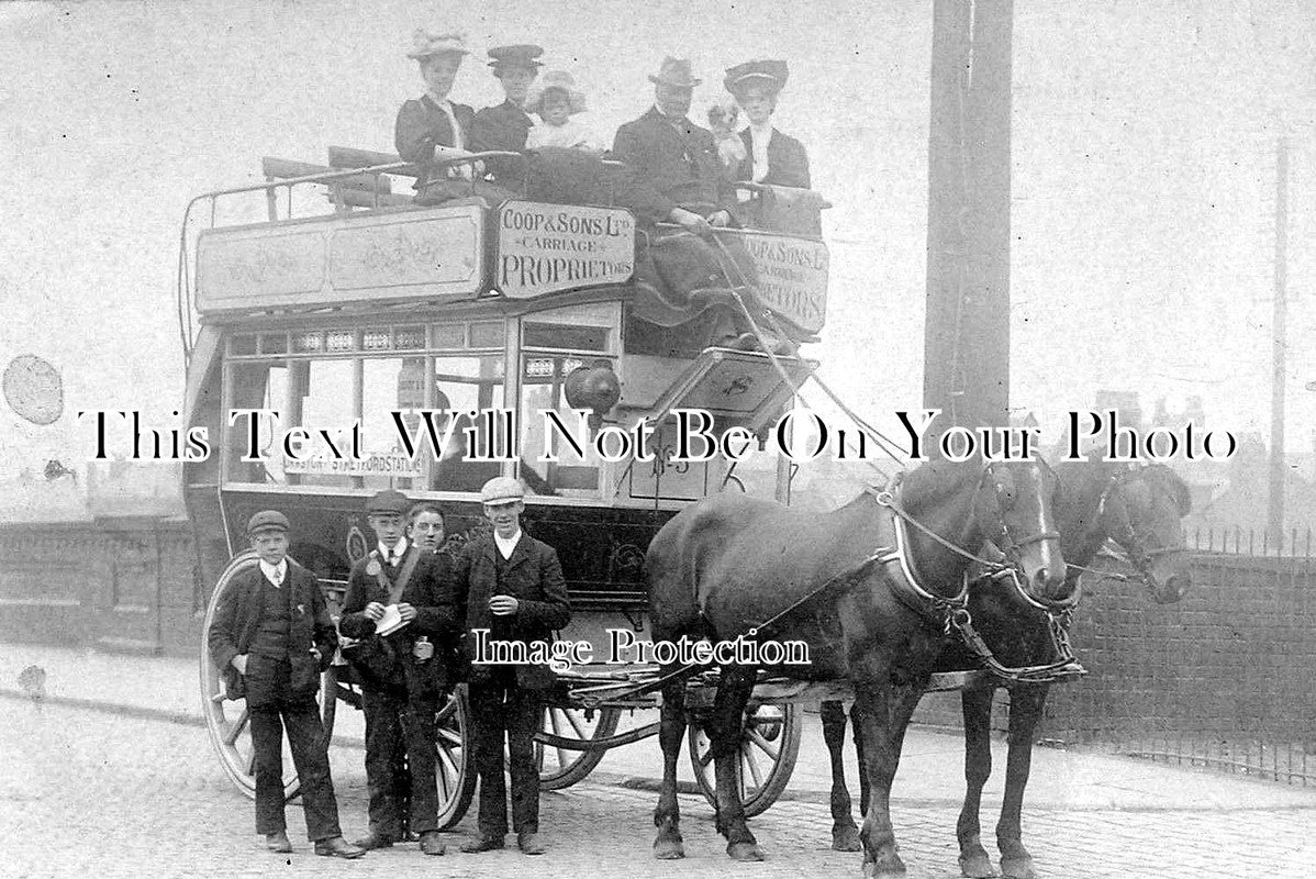 LA 869 - The Urmston To Stretford Horse Drawn Bus, Manchester, Lancashire c1905