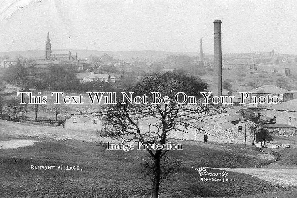 LA 900 - Rycroft Bleach & Dye Works, Belmont Village, Lancashire c1908