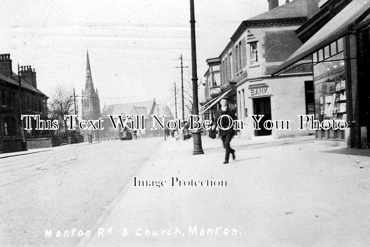 LA 981 - Monton Road & Church, Monton, Lancashire c1908