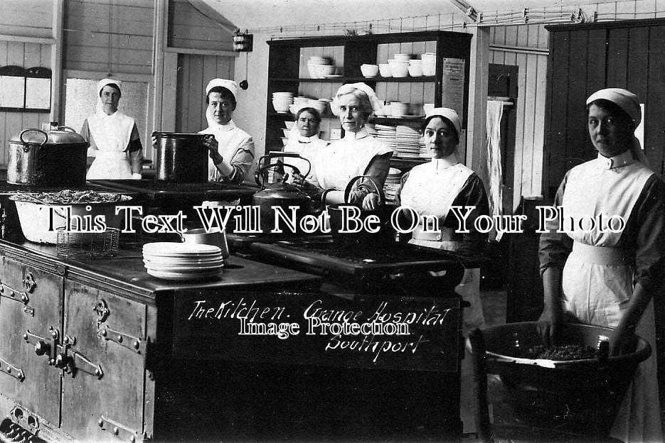 LA 997 - Kitchen Staff, Grange Hospital, Roe Lane, Southport, Lancashire c1915