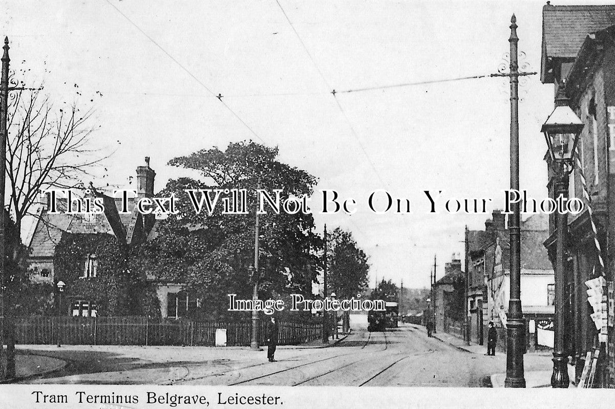 LC 108 - Tram Terminus, Belgrave, Leicester, Leicestershire c1922