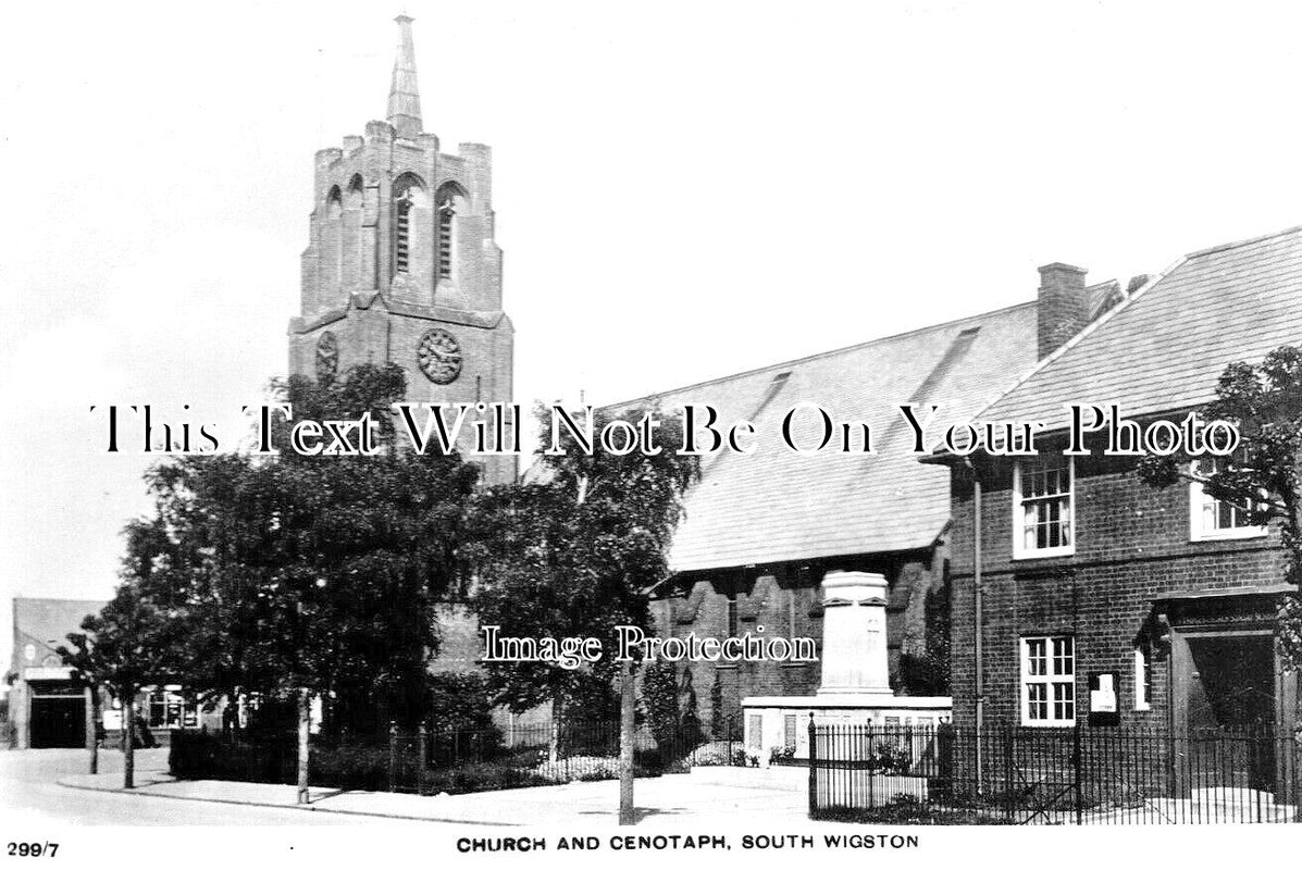 LC 1442 - Church & Cenotaph, South Wigston, Leicestershire