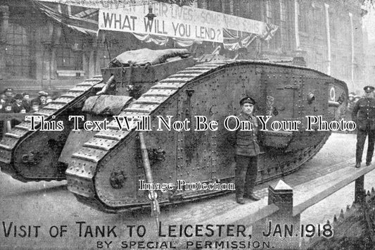 LC 508 - Visit Of WW1 Tank To Leicester, Leicestershire Jan 1918