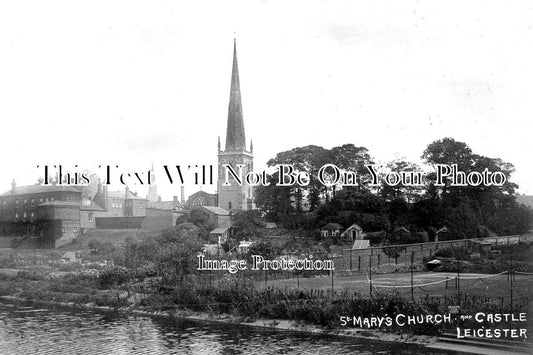 LC 518 - St Marys Church & Castle, Leicester, Leicestershire c1913