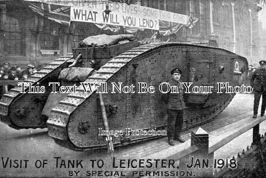 LC 809 - Visit Of WW1 Tank To Leicester, Leicestershire 1918