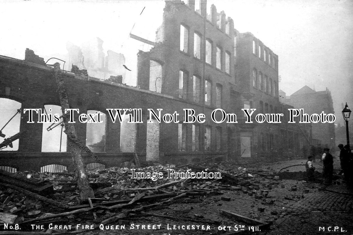 LC 834 - Great Fire, Queens Street, Leicester, Leicestershire 1911